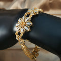 Middle eastern elegance 24k gold-plated copper rose bracelet - luxurious wide chain, perfect for weddings and valentine's day gifts