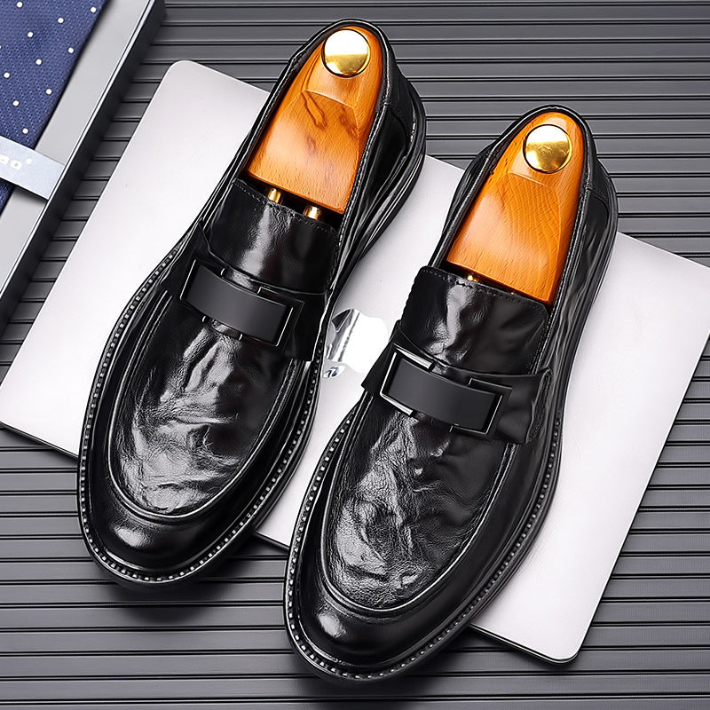Men's genuine leather dress shoes - new hand-crafted texture, business & casual style, british pointed toe, groom & wedding shoes