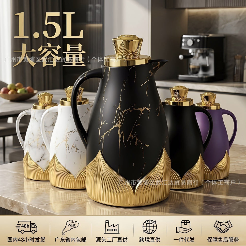 Dropshipping cross-border factory 1.5l insulated kettle - household thermos for hot water - middle eastern thermos bottle - glass liner vacuum flask