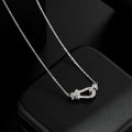 popular copper inlaid zirconium full diamond horseshoe necklace for women accessible luxuryfashioneasiest for match non-fading new arrival clavicle chain jewelry