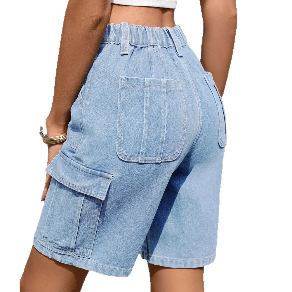 European and american cross-border e-commerce  independent website summer new fashion casual multi-pocket cargo denim shorts for women