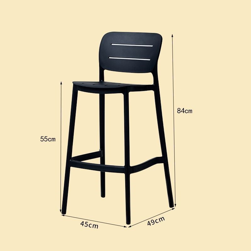 Nordic designer bar stool - modern minimalist, light luxury plastic bar chair, stackable, trendy bar outdoor high stool