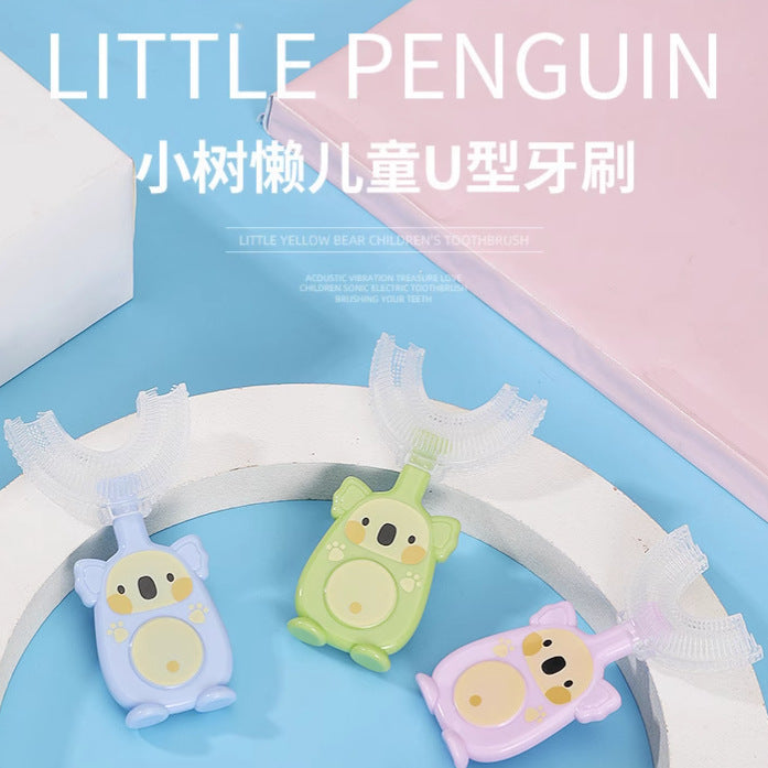 Children's U-shaped toothbrush Manual infant baby oral cleaning silicone toothbrush Cross-border soft bristle brushing artifact
