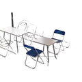 Thickened stainless steel v-leg table set - ideal for fast food restaurants, cafeterias, factories, and industrial-style coffee shops - rectangular dining table and chairs