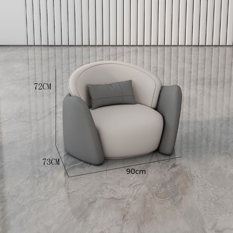 New arrival business negotiation sofa leather art lobby creative casual reception table and chairs orange and white surrounded combination furniture