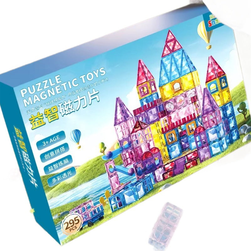 Magnetic window pane building blocks - magnetic puzzle toy for ages 2-3 - educational gift for boys and girls - perfect birthday present