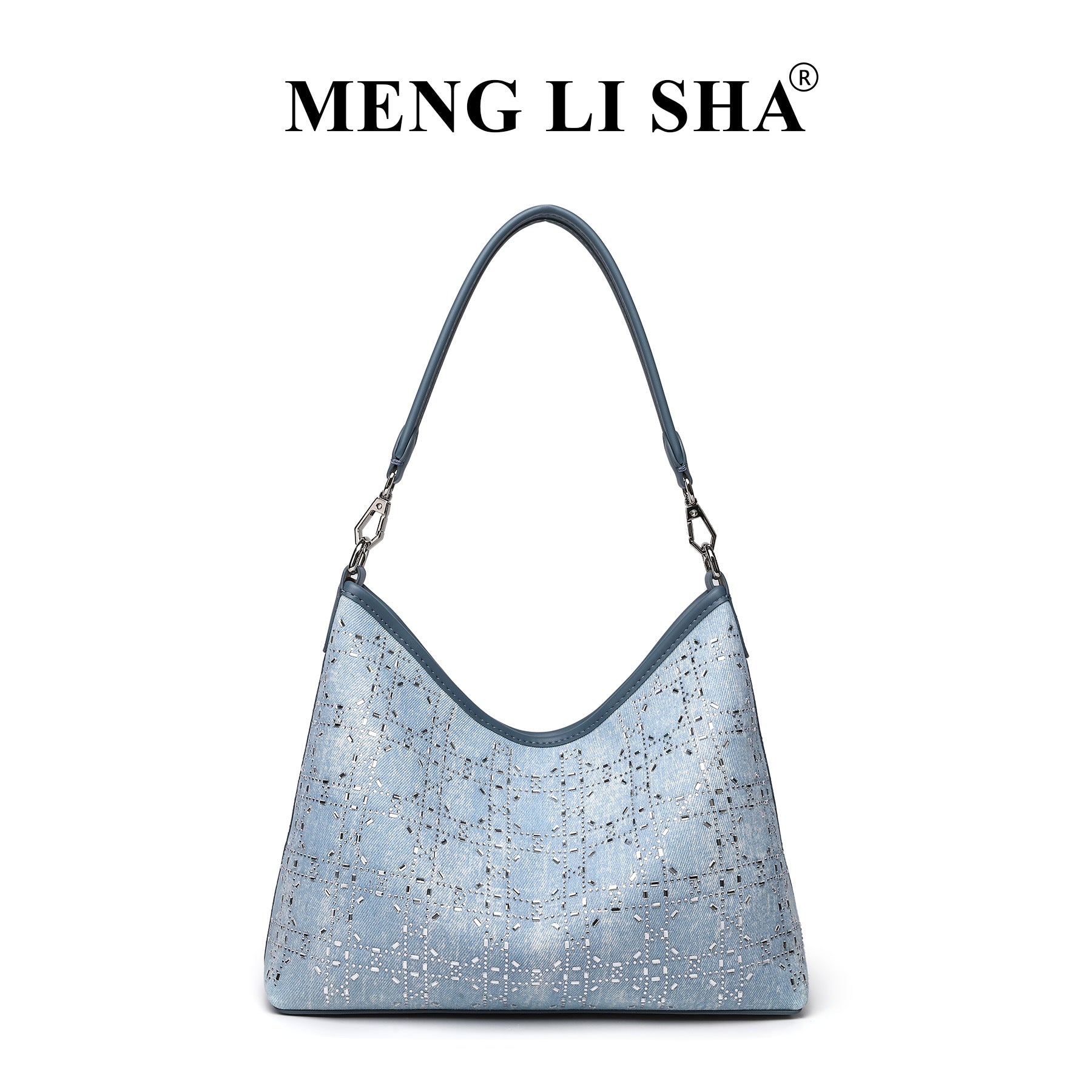 French niche new high-end diamond-encrusted women's shoulder underarm tote bag commuting large-capacity hand carry messenger bag