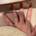Ins style k-style flower bud sugar cube ring niche design accessible luxury high-end index finger ring popular hand jewelry wholesale