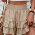 Amazon fashion women's casual tiered skirt, elastic high-waisted culottes, detailed design