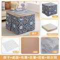 Sintered stone folding fire table - new winter square heating dining table for rental housing, dorms, and home study
