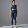 All-in-one high-strength shockproof yoga vest suit nude antibacterial inner elastic sports fitness two-piece set for women
