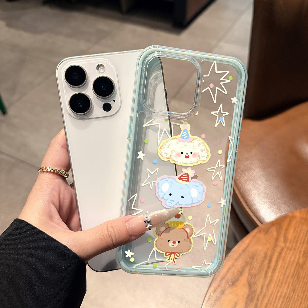 Suitable for iphone17promax cartoon animal party mobile phone case apple 16cute15/14 anti-fall hard case