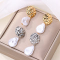 Women's earrings wholesale: european and american cross-border autumn/winter earrings, unique alloy irregular pearl stud earrings