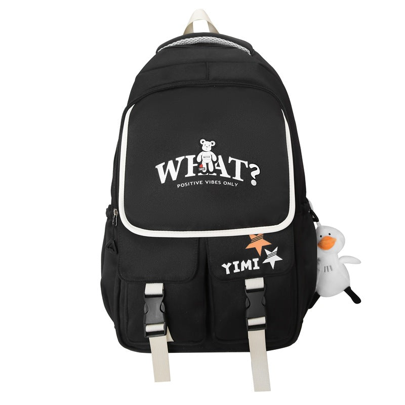 School bag for female junior high school students, large-capacity Japanese backpack for primary school students, third to ninth grades to reduce the burden and protect the spine, fashionable backpack