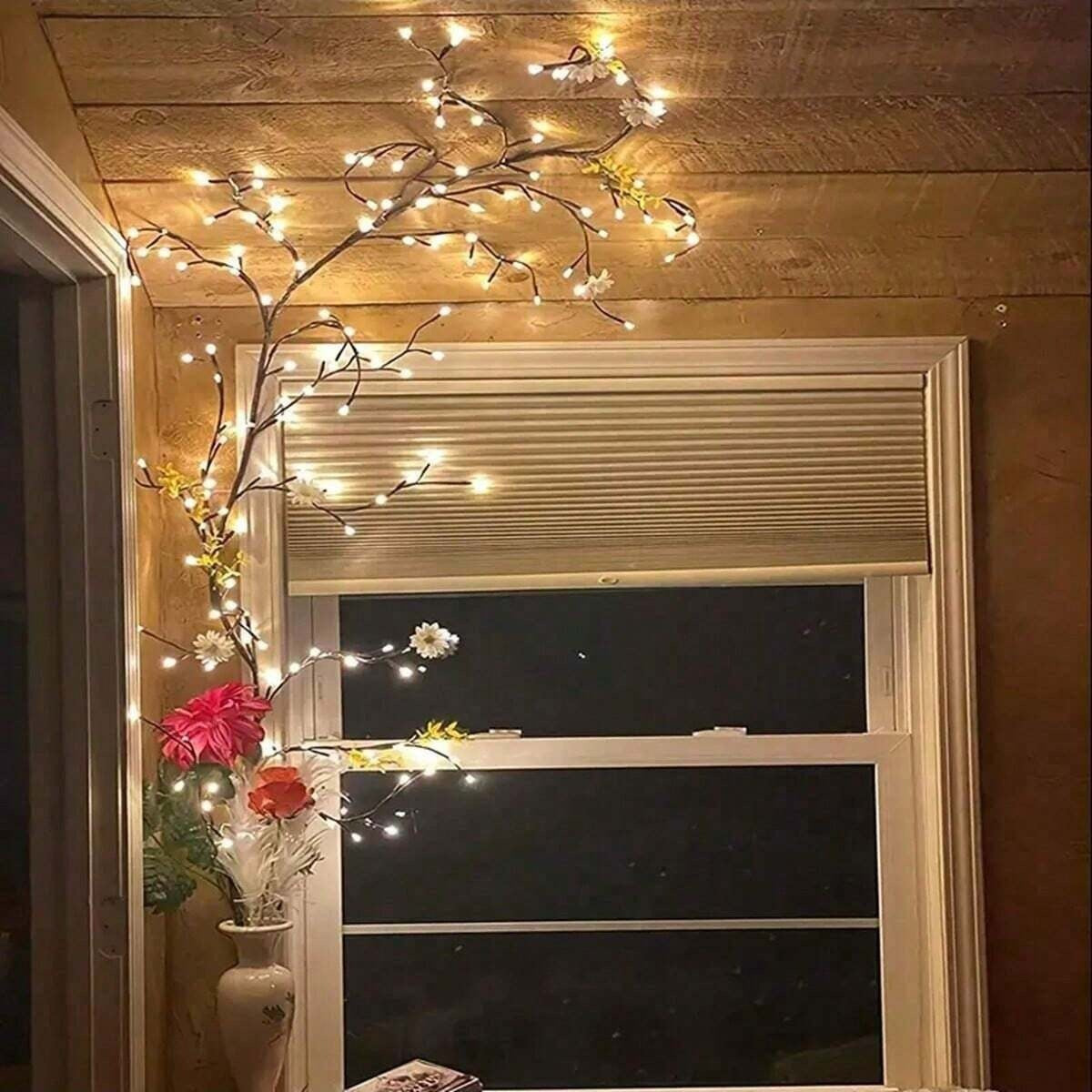 DIY bendable remote control LED branch vine light, home decoration atmosphere environmentally friendly eye protection warm light vine light string