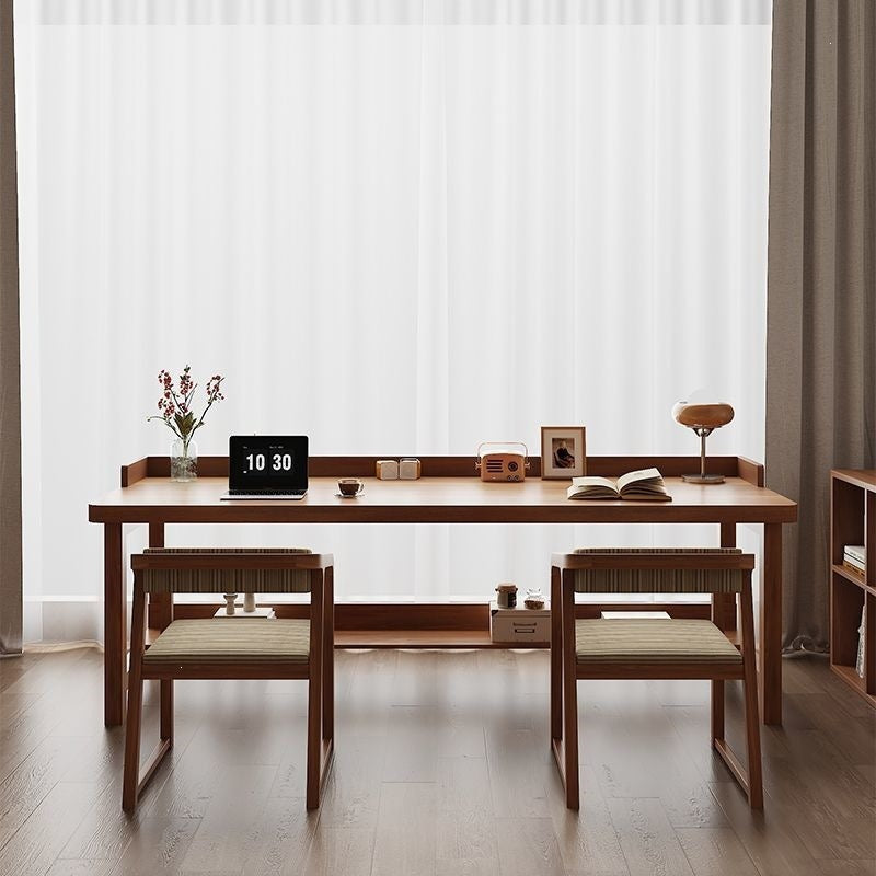 Here are a few options, depending on the specific nuance you want to convey:  **option 1 (focus on functionality):**  "wall-mounted study desk, home student writing desk, minimalist modern office study solid wood double desk"  **option 2 (more descriptive
