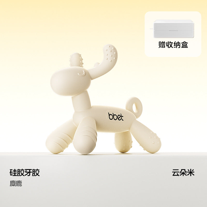 Teether baby teething stick food grade silicone soothing anti-eating hand toy handy gadget baby bite gum uv dustproof