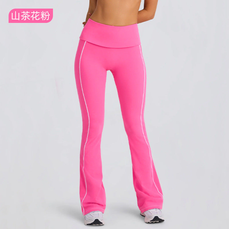 Yoga clothes autumn sling tube top nude bra beautiful back sports intimates running fitness women's bell bottomssuit