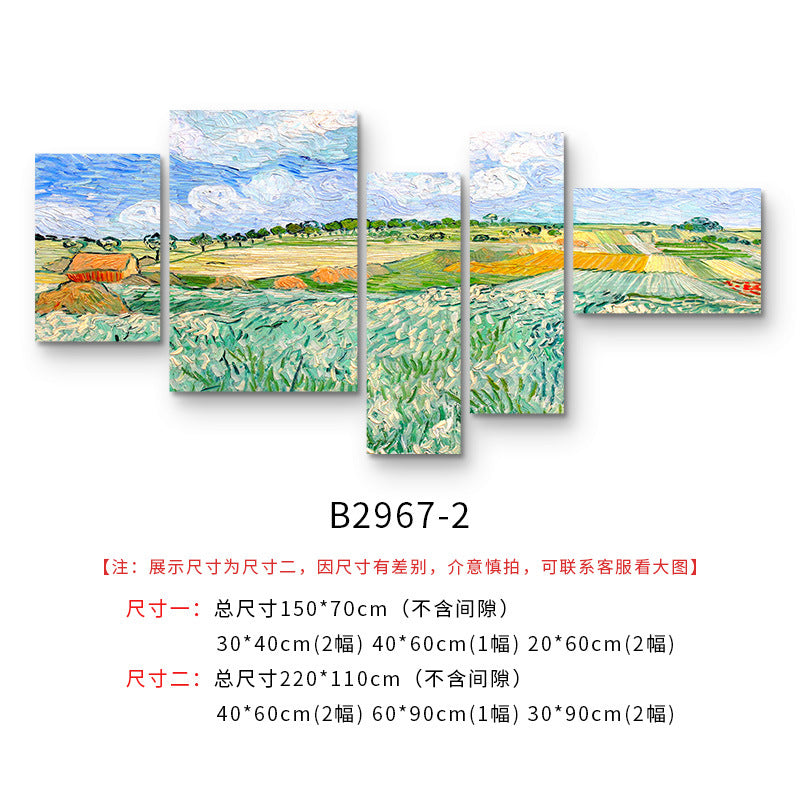 Starry sky painting Van Gogh world famous painting living room sofa background wall mural bedroom bedside pentagram wall decoration painting
