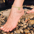 European and american cross-border hot-selling 26 capital letter hexagon 14k gold plated anklet - fashionable anklet for men and women