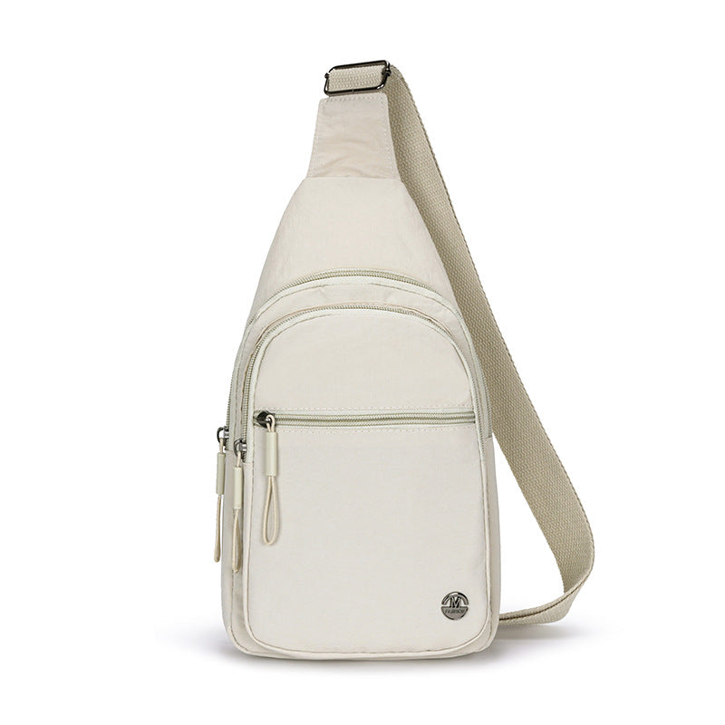 Foreign trade new women's breast bag outdoor commuting fashion versatile nylon shoulder bag solid color simple casual messenger bag