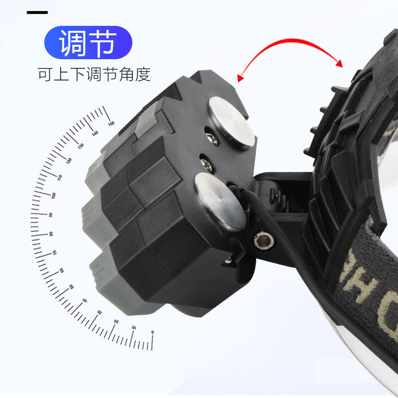 Hot-selling 8LED strong light super bright long-distance projection headlight usb charging outdoor lighting night fishing light head-mounted strong light headlight