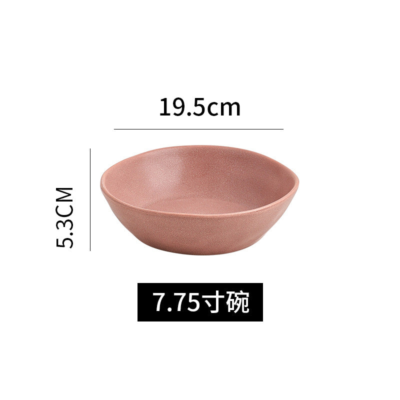Irregular shaped bowls & plates - home ceramic salad bowl - nordic style shallow soup plate - matte minimalist flat plate - breakfast plate