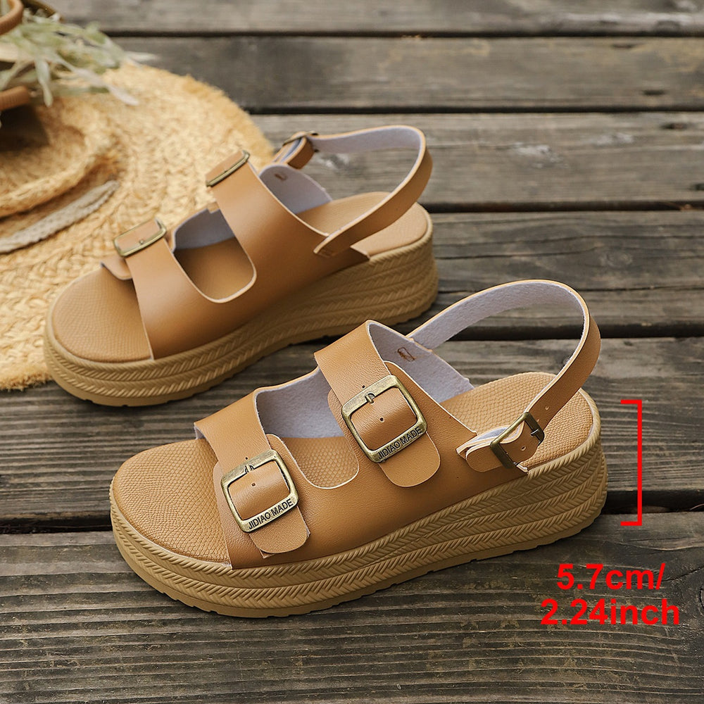 Women's summer casual slides - one-strap buckle sandals - retro korean style - plus size casual beach shoes -  collection