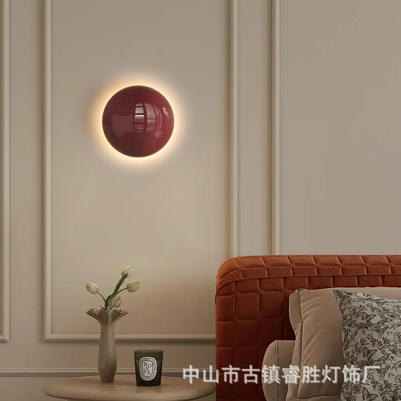Wall lamp Bedroom bedside lamp Living room background wall lamp Modern simple round creative personality Aisle corridor wall lamp