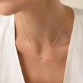 Amazon cross-border foreign trade small side cross necklace single side cross and birthstone necklace jewelry girls birthday gift