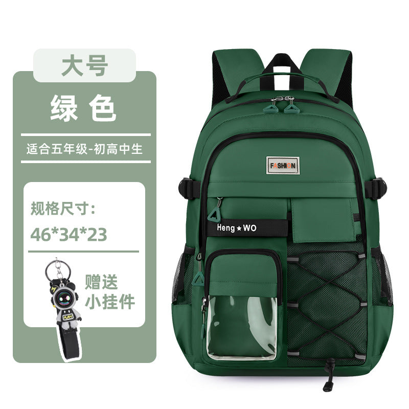 Manufacturer's new backpack for junior high school students, burden-reducing spine-protecting schoolbag for girls, high school, large-capacity men's cross-border backpack, campus style