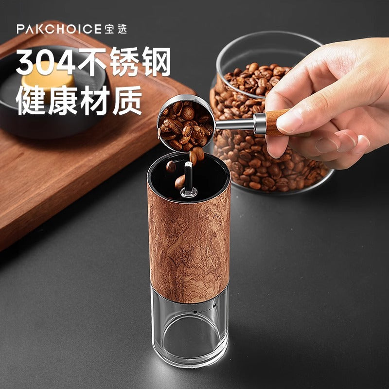 Walnut handle coffee spoon coffee bean measuring spoon 304 stainless steel coffee bean dosing spoon seasoning measuring spoon