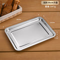 Stainless steel commercial catering tray - rectangular serving tray, flat base plate, food prep tray, display tray, steaming tray, bbq & dumpling tray