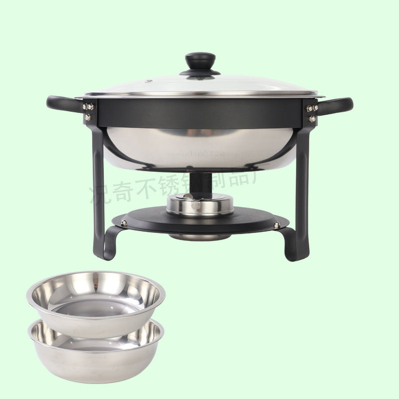 5qt stainless steel gold round furnace insulation buffet furnace suitchafingdishbuffetsetcross-border