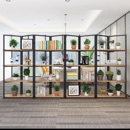 Screen bookshelf office flower rack storage rack iron art partition industrial living room casual display rack display rack shelf