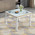 Square tempered glass dining table and chair set - modern minimalist design for small spaces