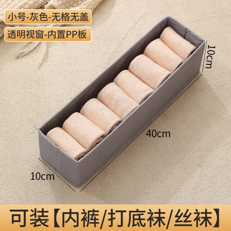 Fabric windowable cotton and linen storage box wardrobe storage finishing large clothes storage box toys foldable wholesale