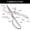 Kitchen for homestainless steel fish scissors kitchen scissors food multifunctional scissors chicken bone scissors barbecue scissors bone scissors