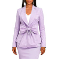 European and american elegant lapel deep v long sleeve blazer with detachable bow tie waist – versatile party top coat