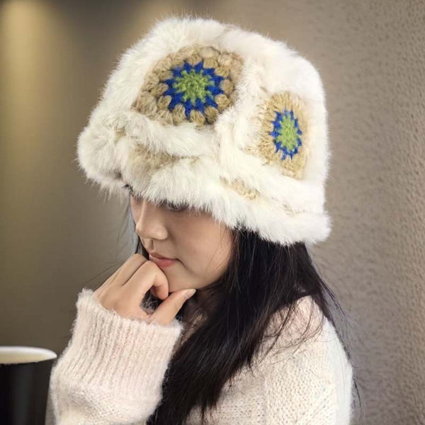 Winter plush hat fashion women's autumn small black label warm basin hat fluffy fisherman hat winter girls