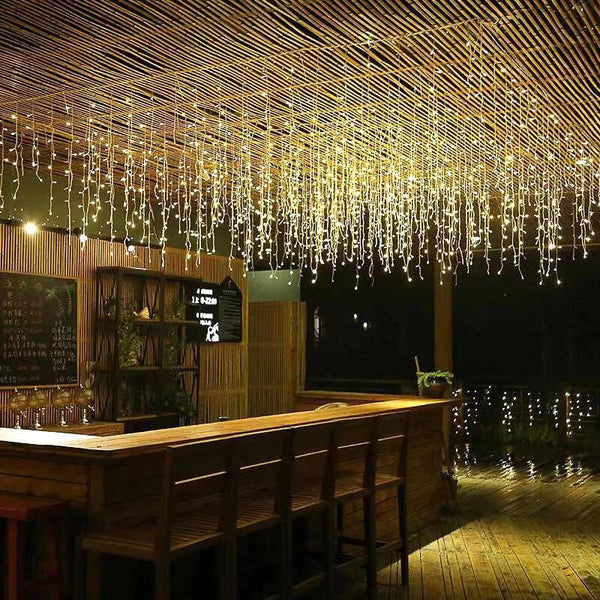 Cross-border hot-selling festival lights, shopping malls, waterfall lights, open-air squares, lighting decoration, ice strip lights, gypsy curtains, lights