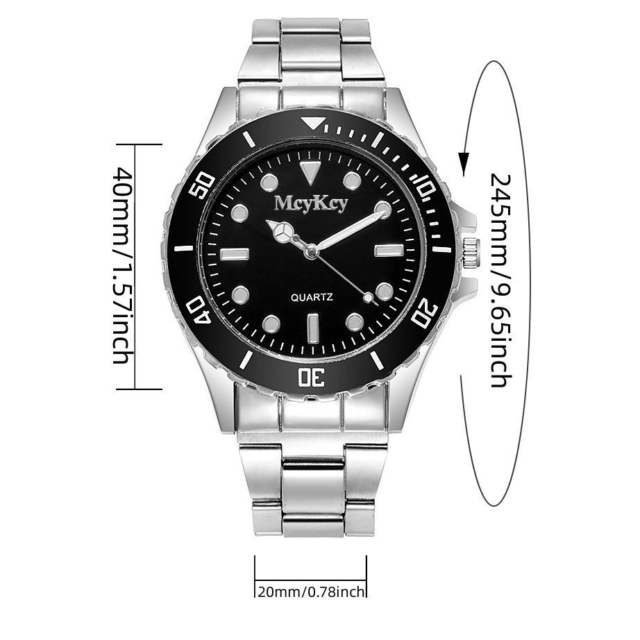 Steel band men's quartz watch - submariner style, business fashion, alloy men's watch - factory direct, in stock