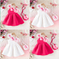 girls' 3d floral dress - girls' party dress + crossbody bag set