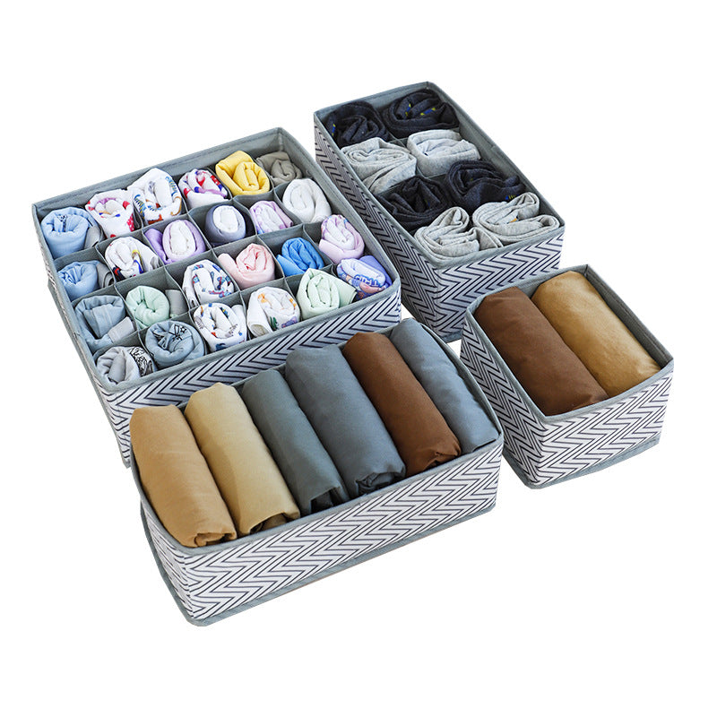 hot-selling printed clothing storage box, drawer-type grid sorting, boxed underwear and underwear storage box set