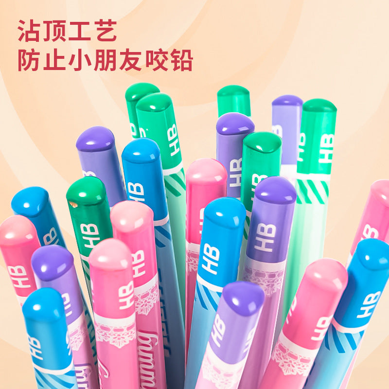 Deli S900 triangle pencil HB paper box is easy to use, corrective grip pencil, student wooden writing pencil