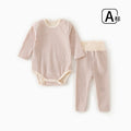 Newborn cotton seamless all-season baby bodysuit with belly protection set, infant base layer, baby clothes