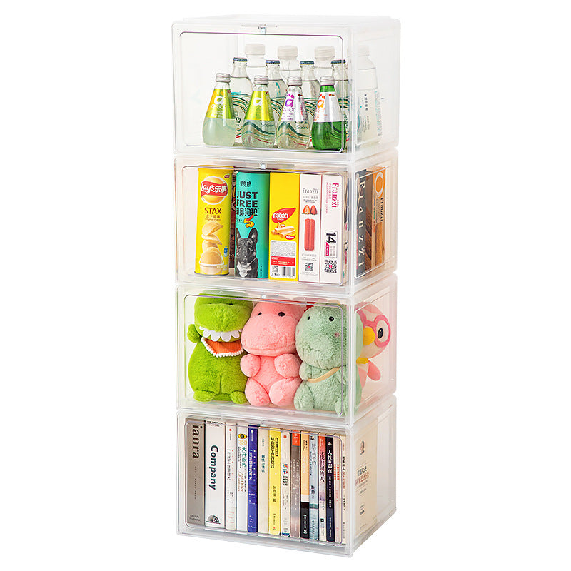 Household living room, children's toys, lockers, transparent plastic snack storage cabinets, foldable clamshell, and seam storage boxes.