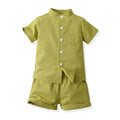 Wholesale boys' clothing sets: new summer styles - dopamine cotton stand collar comfort short-sleeve shirts for boys' summer wear