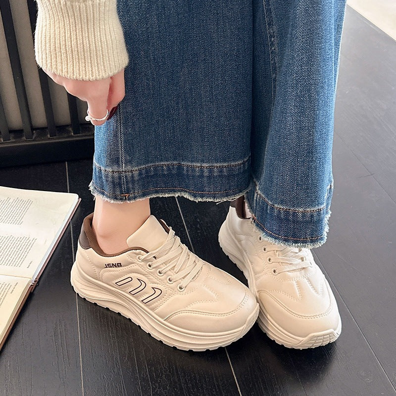 summer new arrival: plus-size women's casual comfort chunky sole retro round toe dad shoes wholesale