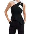 hot-selling cross-border women's instrendy style vest spring and summer contrast color design cross suspender top